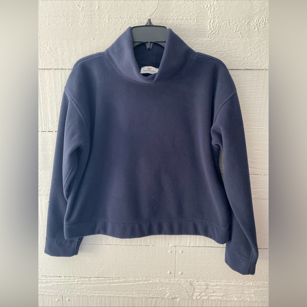 Vineyard Vines Women’s Small Cozy Polar Fleece Funnel Neck Sweatshirt Navy Blue